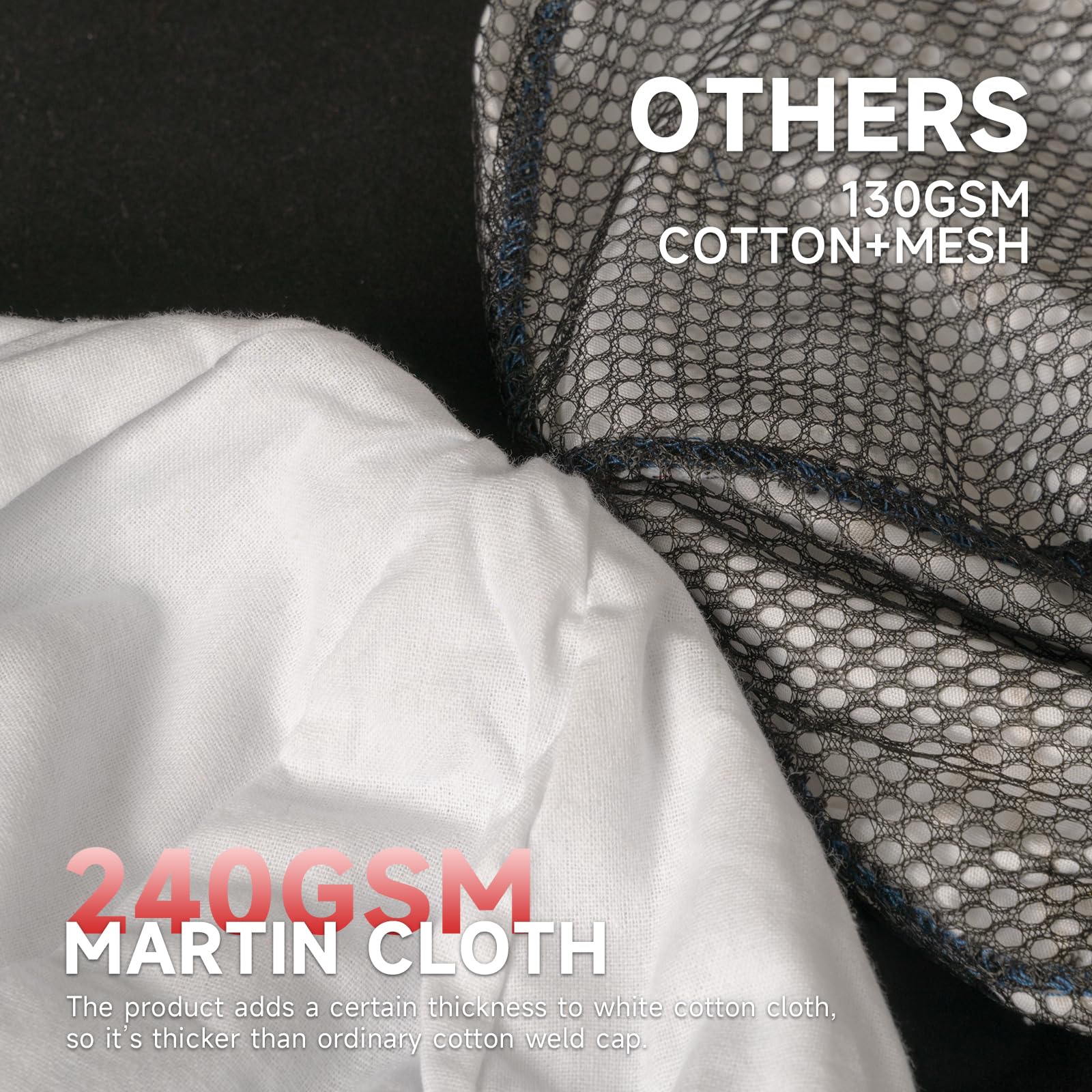 YESWELDER Welding Cap Black 7-5 8 Heat-Resistant Reversible Protective Welders Cap — view 2