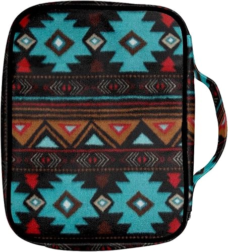 Miniatura 2 de Hinthetall Juego de 1 funda bibele de rayas de tribu azteca multifuncional, funda de transporte para libros, accesorios para la escuela, iglesia de