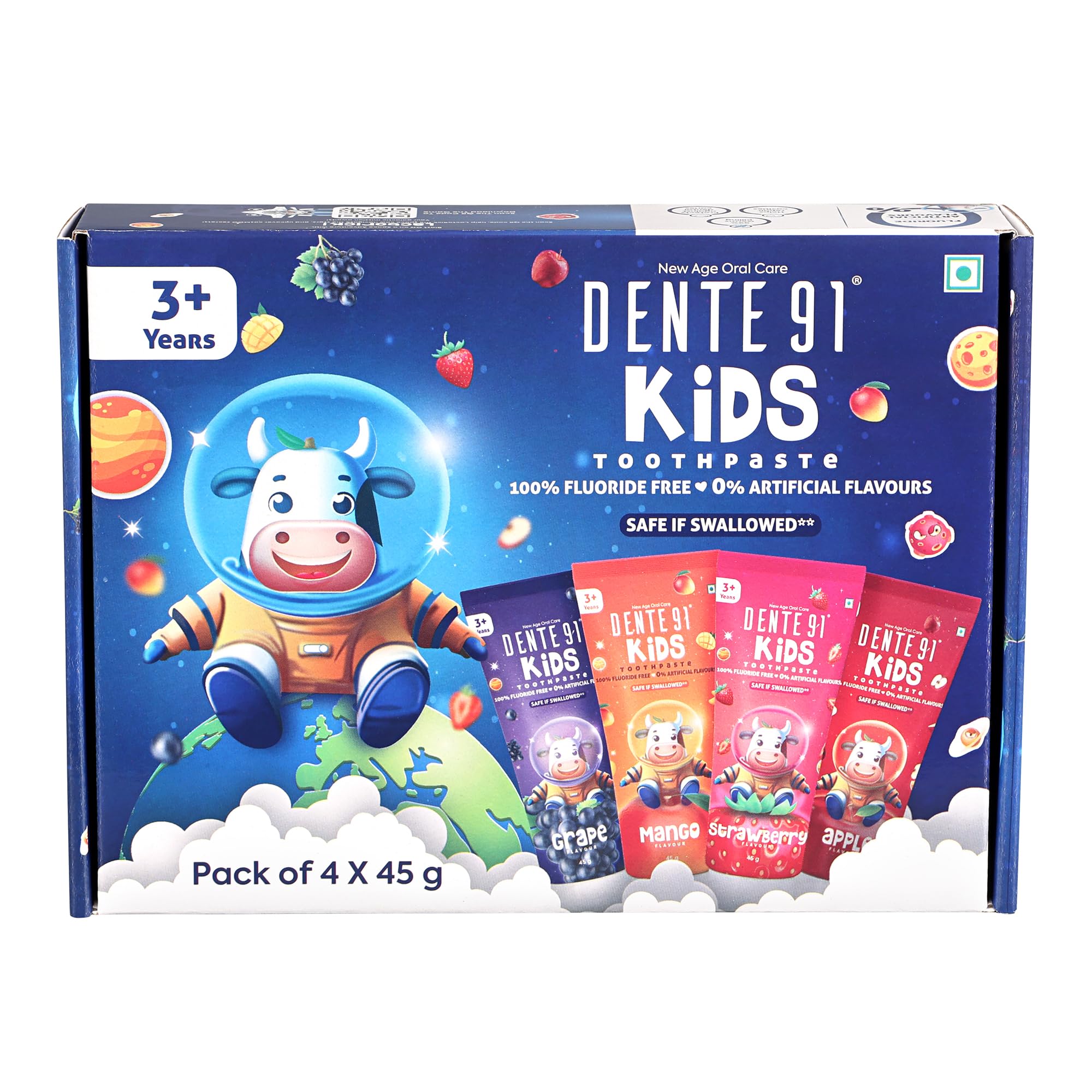 Dente91 Kids Toothpaste, Protects against dental caries & Hypersensitivity, Fluoride Free, 180gm, Pack of 4 (B0DB5B3R6Z) Amazon Price History, Amazon Price Tracker