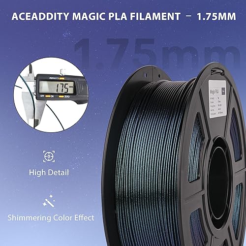 Miniatura 2 de Magic PLA - Filamento de impresora 3D de ácido poliláctico (PLA), precisión dimensional de 0.001 in, carrete de 2.2 lbs, 0.069 in (azul)