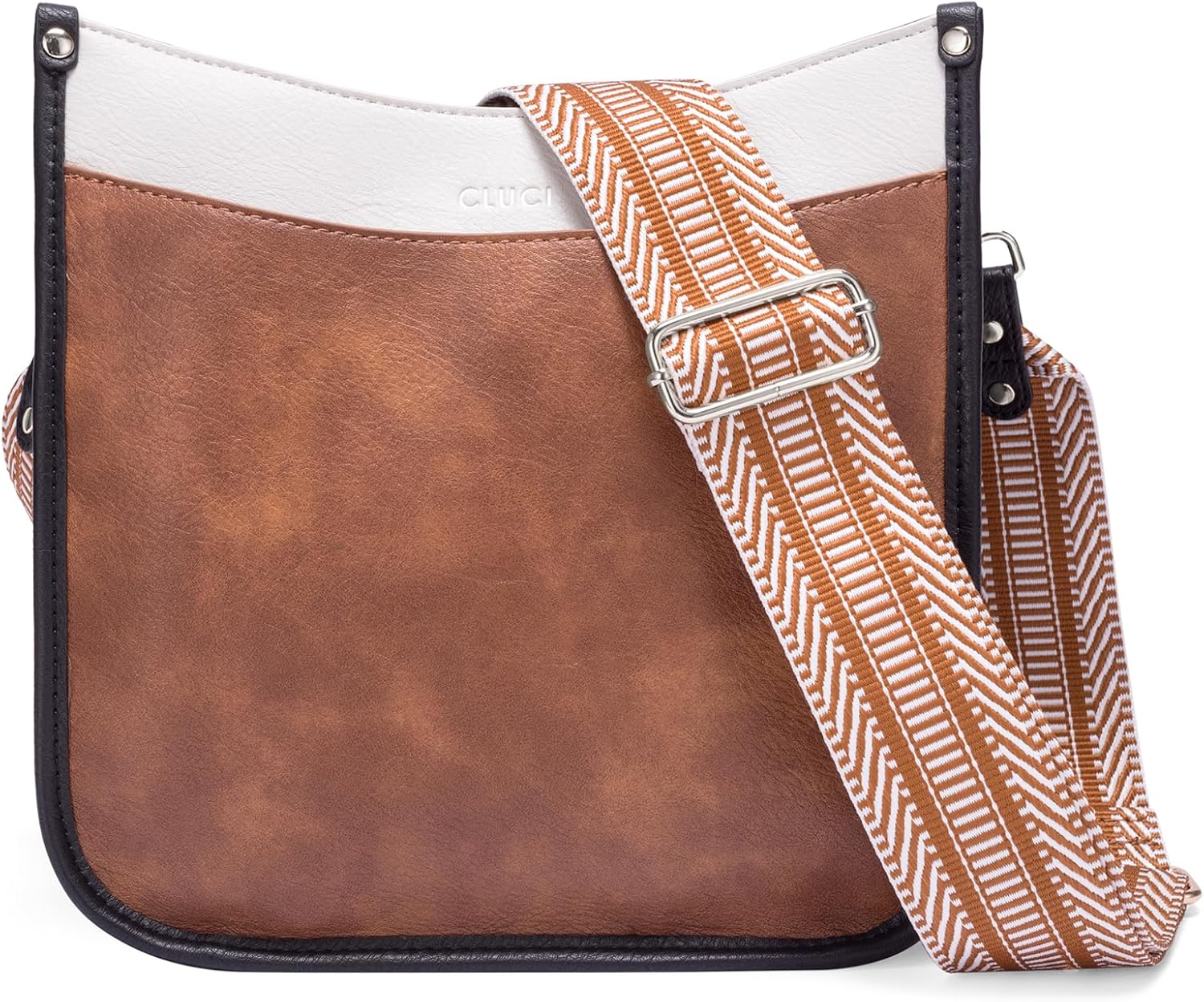 CLUCI Purses for Women, Vegen Leather Crossbody Bags for Woman Trendy, 2PCS Hobo Handbag with 2 Adjustable Guitar Strap - Image 8