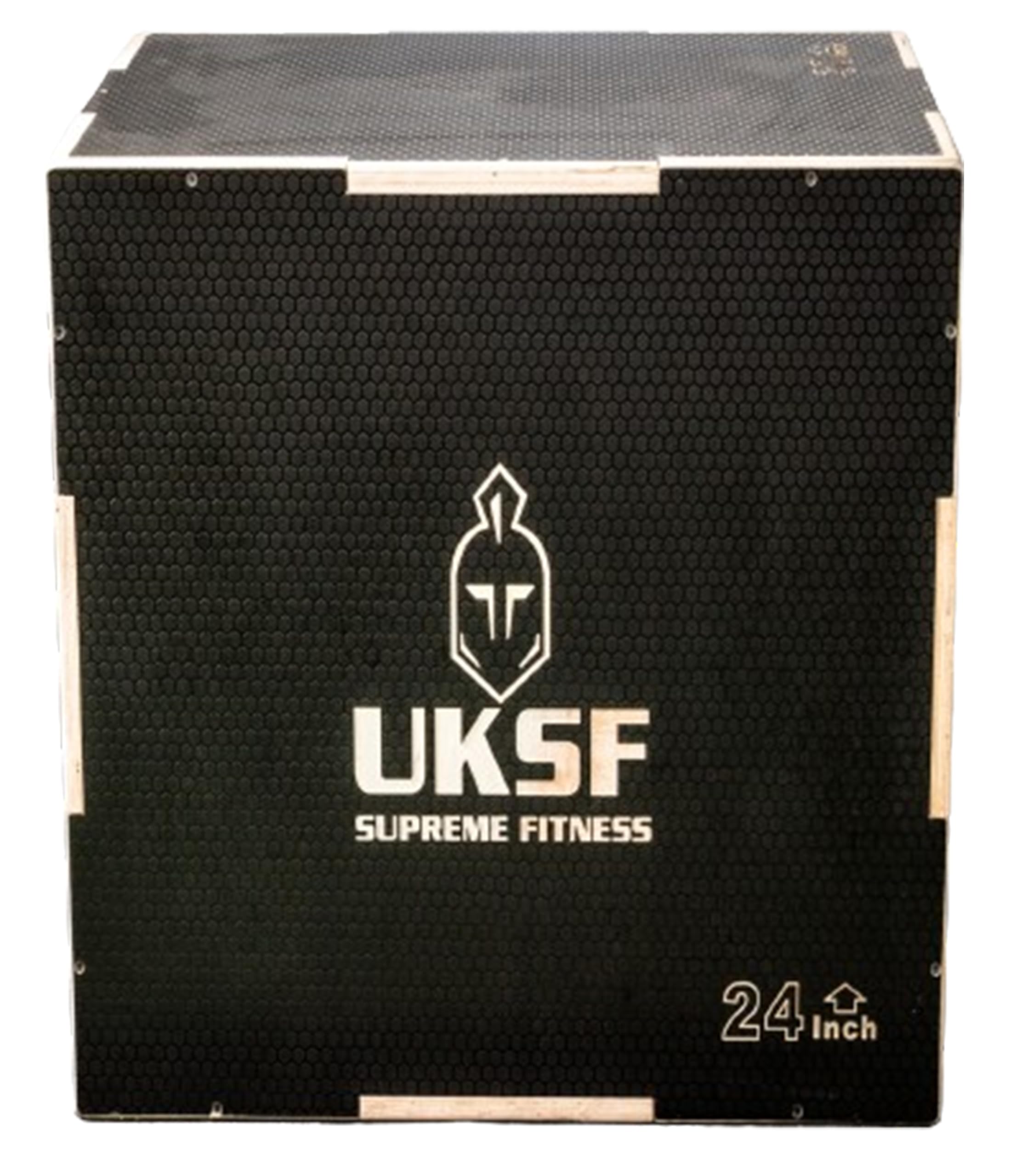 UKSF - Caja antideslizante de madera negra, 3 en 1, altura de 50 cm, 60 cm y 75 cm, caja pliométrica para fitness, HIIT, fuerza, entrenamientos calisténicos, crossfit, fitness funcional