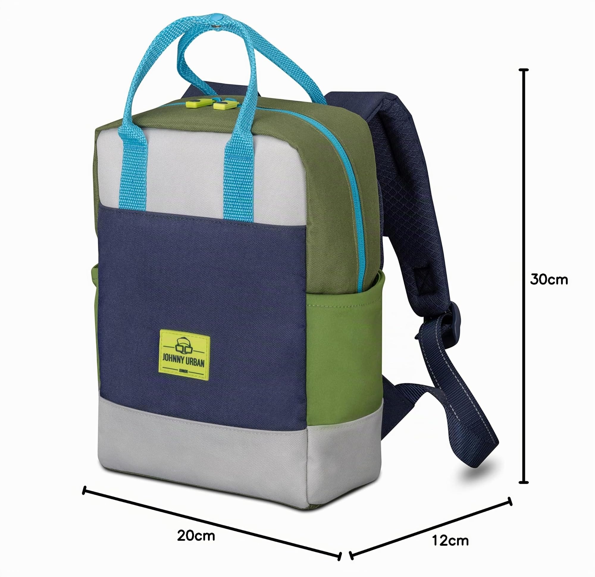 Johnny Urban Rucksack Kinder Mädchen & Jungen Grün - Junior Linus - Kinderrucksack mit Brustgurt für Kindergarten - Ab 3 Jahren - 7l - Wasserabweisend