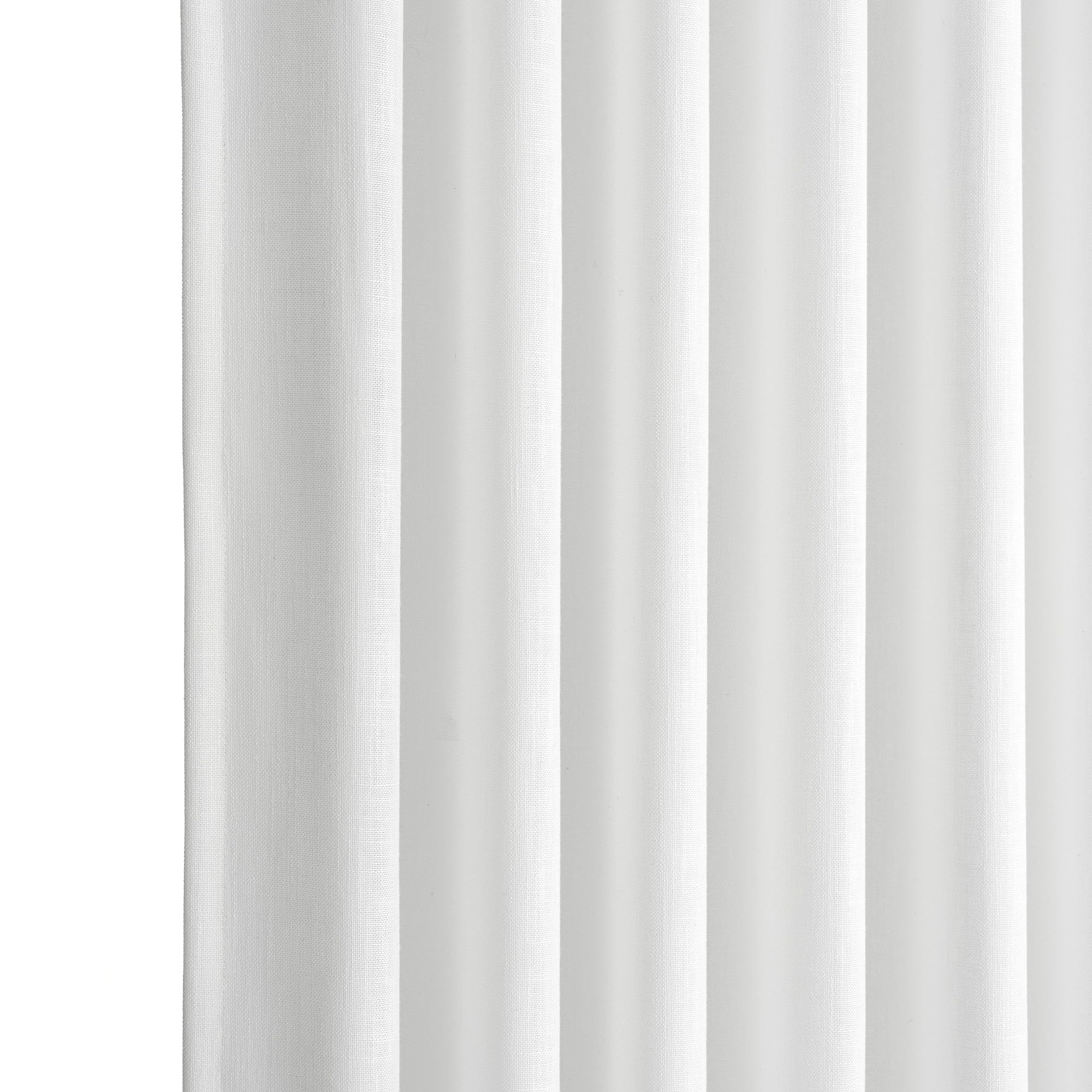 THREE GIRLS Liz Pinch Pleated Linen Curtains 92 Inches Long, Light Filtering Curtains for Living Room, Farmhouse Window Curtains for Bedroom, Modern Drapes with Hooks and Rings, White, 2 Panels Set — image 1