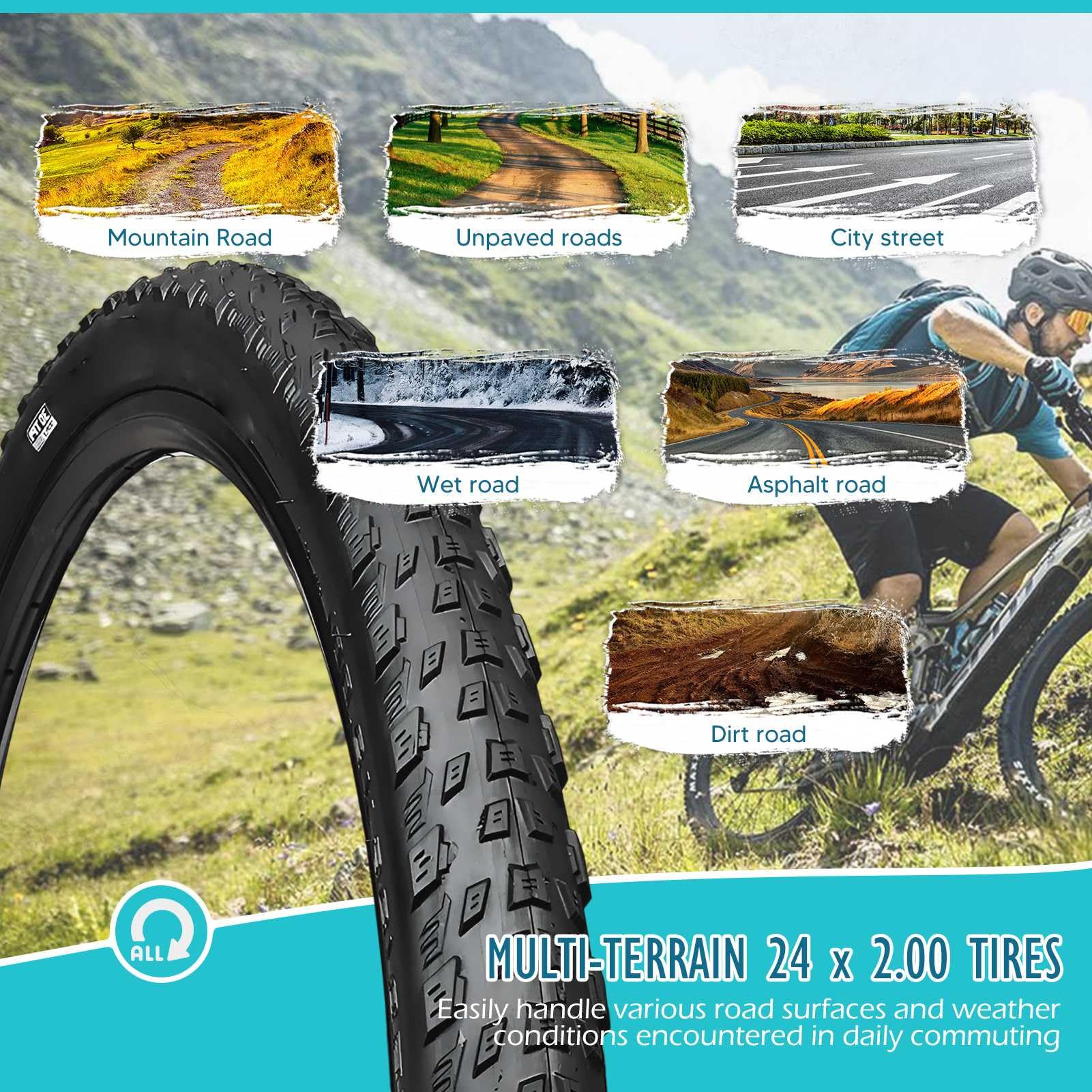 Amazon | 24 2.00 タイヤ チューブ 32mm 2本セット 24x2.00 mtb 自転車