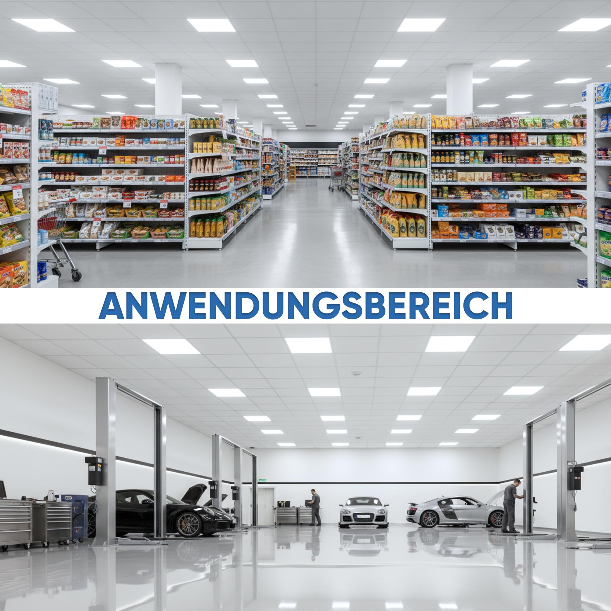LECOM LED Panel 62x62 Neutralweiß 24W 4500lm Rasterdecke Büroleuchte Flach | Für professionelle Arbeitsbereiche. Energieeffiziente Alternative zu klassischen Rasterleuchten in Büro, Klassenraum, Praxis.