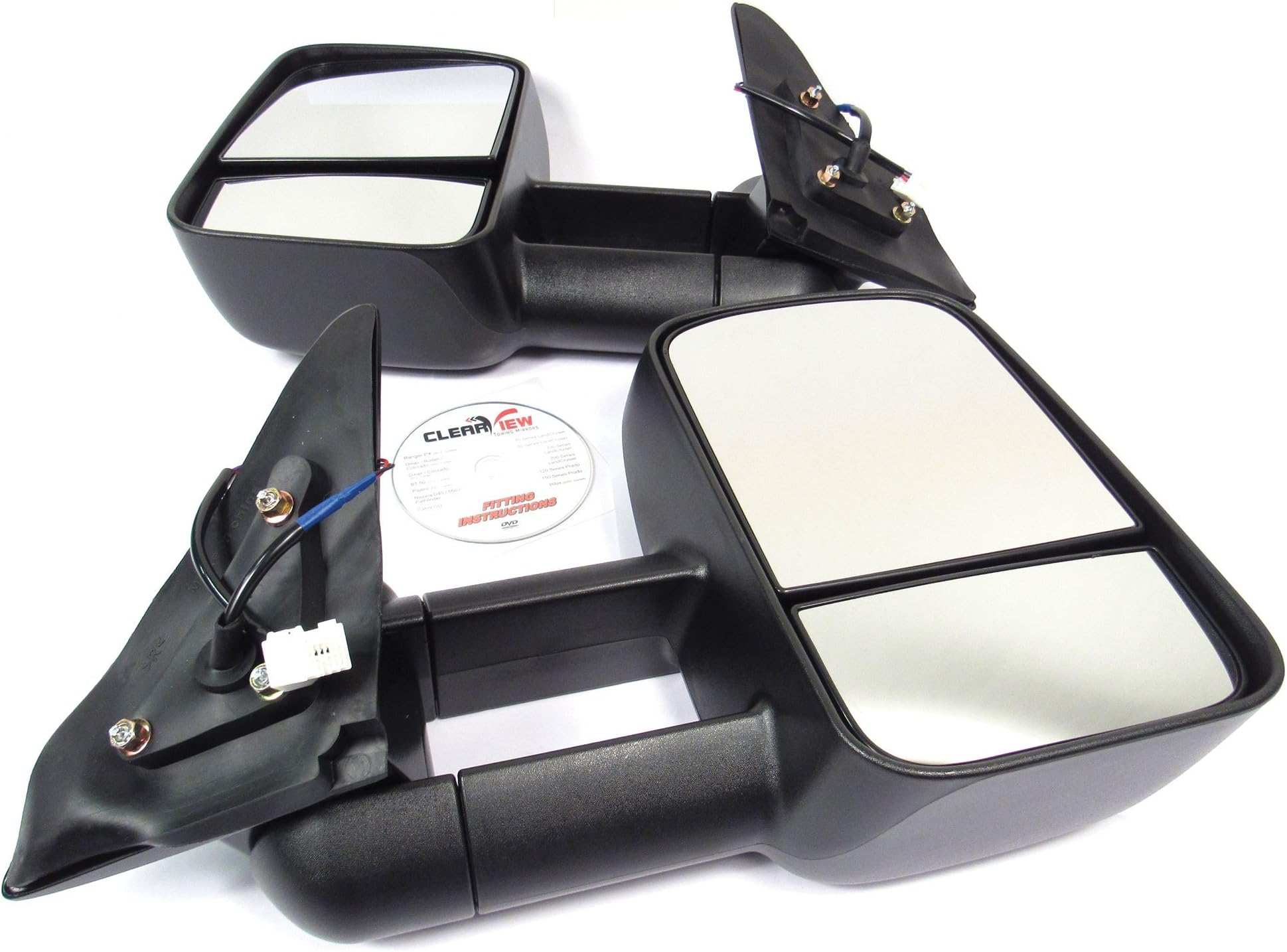 Clearview Premium Power Adjustable Towing Mirrors for Toyota Land Cruiser 100 Series and Lexus LX470