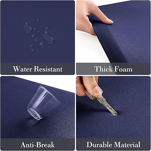 Miniatura 61 de HappyTrends Tapete de cocina [2 piezas] acolchado, cómodo, antifatiga, impermeable, antideslizante, tapete de espuma ergonómica gruesa y perfecta