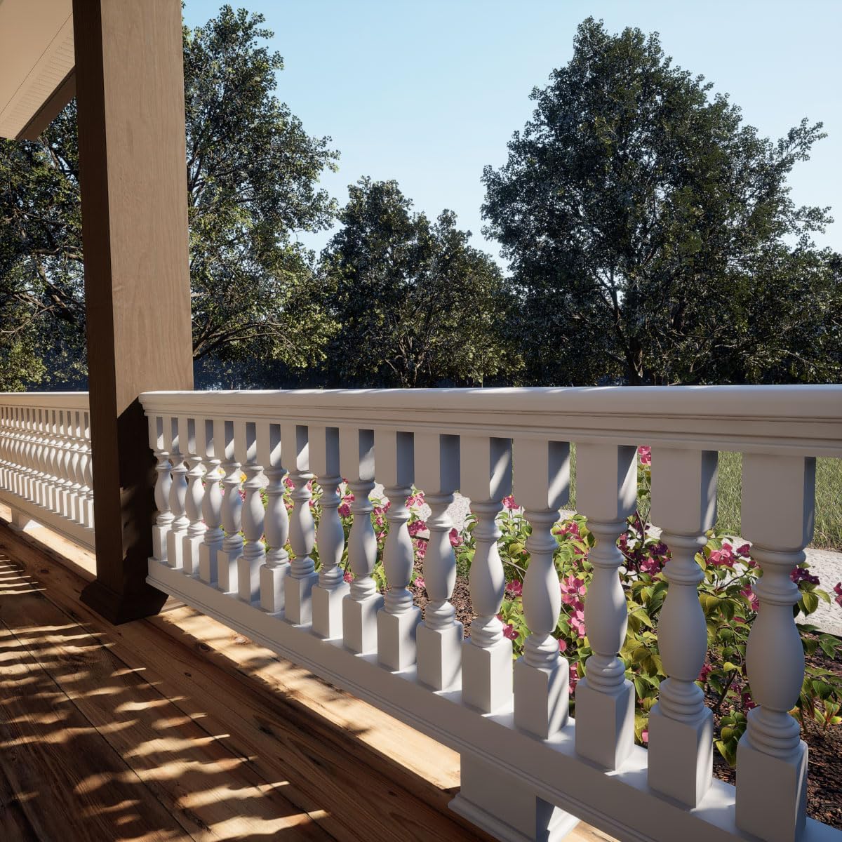Endurathane 500 Series Winford Baluster: 2 1/2"W x 18"H (5 7/16" On Center Spacing for 4" Sphere Code), Factory Primed Polyurethane
