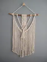 Painel de Parede em Macramê Tassel na Cor Cru