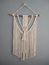 Painel de Parede em Macramê Tassel na Cor Cru