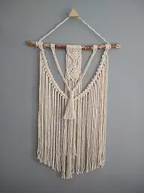 Painel de Parede em Macramê Tassel na Cor Cru