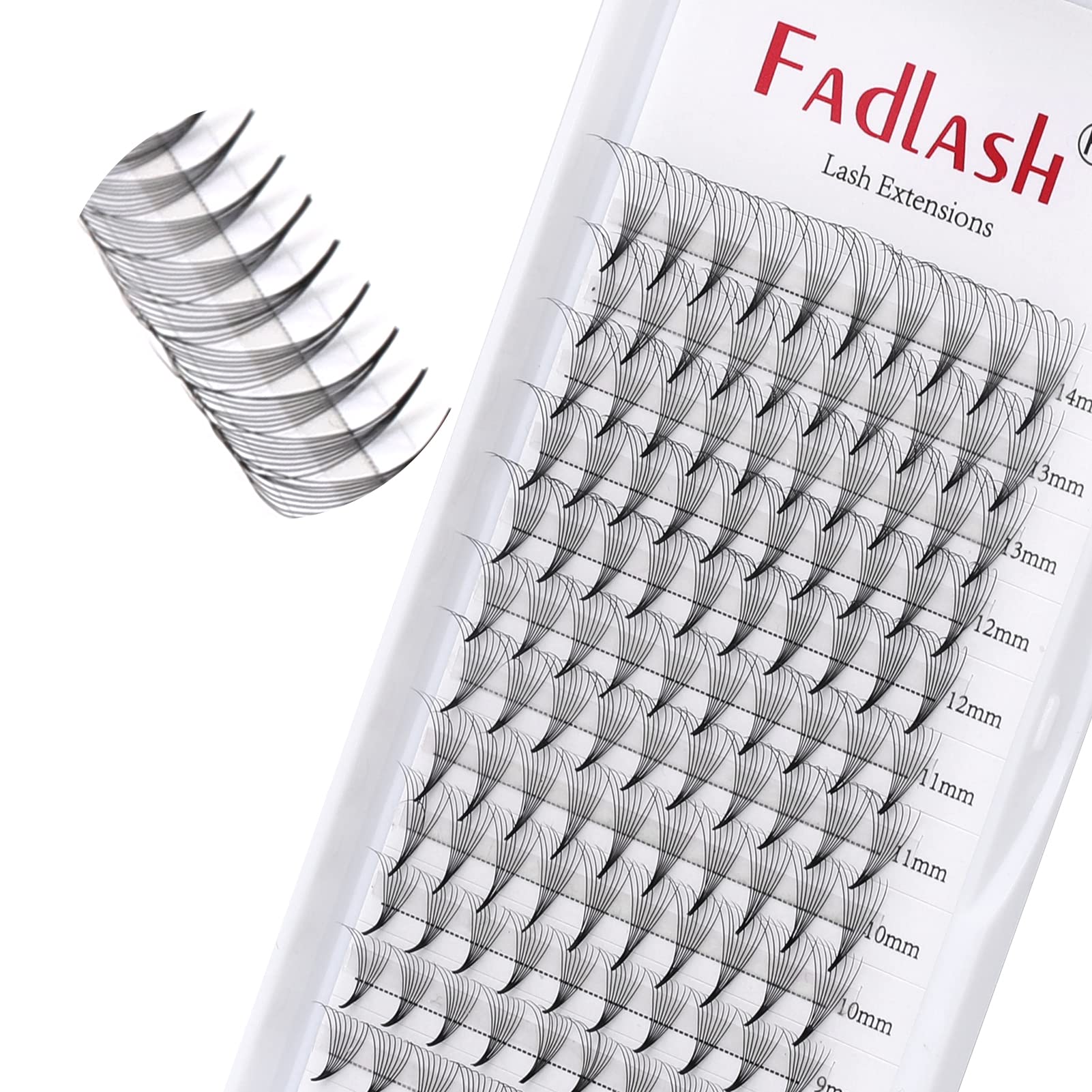 Volumen Ruso Pestañas Pelo a Pelo 8D 0.07mm C Curl 8-14mm Prefabricados Extensiones de Pestañas Volumen Ruso Lashes Extensiones Ruso Pestañas(8D-0.07mm-C-mix8-14)