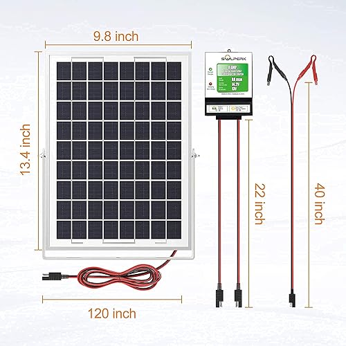Miniatura 8 de Solperk Panel solar de 20 W, cargador solar para carga lenta y continua, cargador de batería solar y mantenedor, adecuado para automóviles,