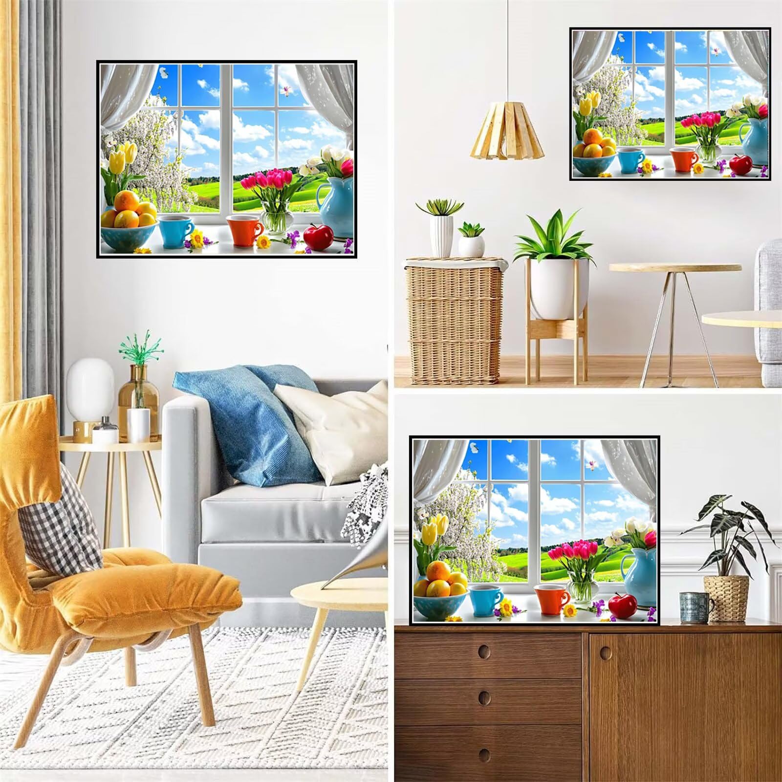 Diamond Painting Fenêtre, 5D Peinture Diamant pour Adulte 100 x 150 cm B-54