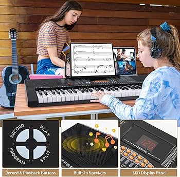 Amazon.com: HONEY JOY 61 Key Keyboard Piano, Electric Digital