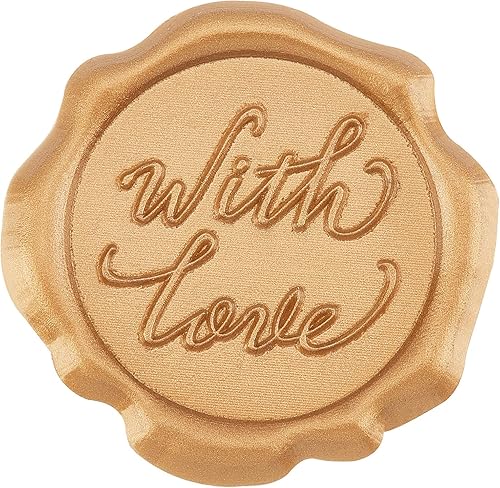 CRASPIRE 60 calcomanías adhesivas de sello de cera con sello de cera de amor, autoadhesivas, doradas, vintage, sello, calcomanías de sobre para