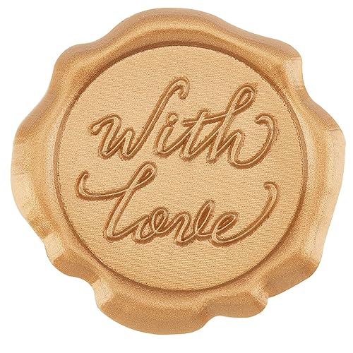 CRASPIRE 60 calcomanías adhesivas de sello de cera con sello de cera de amor, autoadhesivas, doradas, vintage, sello, calcomanías de sobre para