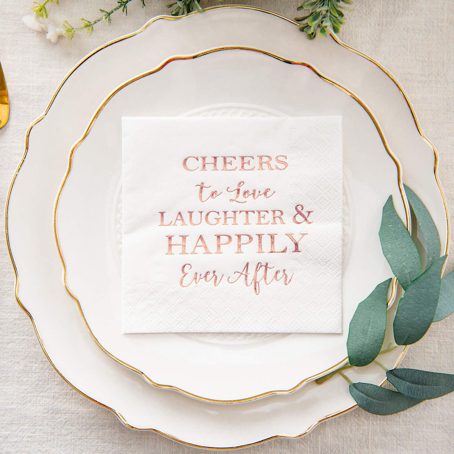 Rose Gold Bridal Shower Napkins - 100 Pack -3 Rose Gold Bridal Shower Napkins - 100 Pack -3