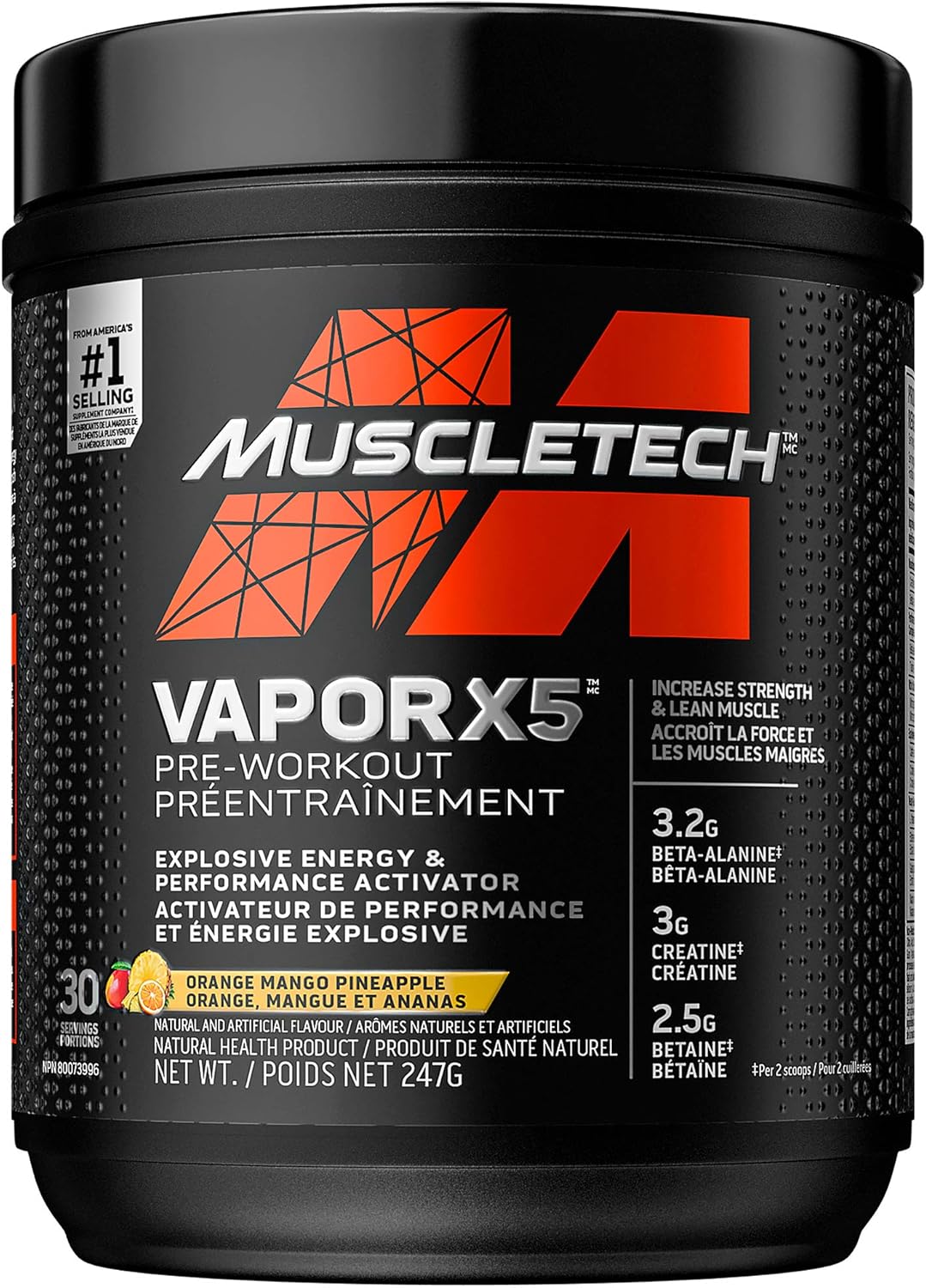 Pre Workout Powder, MuscleTech Vapor X5 PreWorkout, Pre Workout Powder for Men & Women