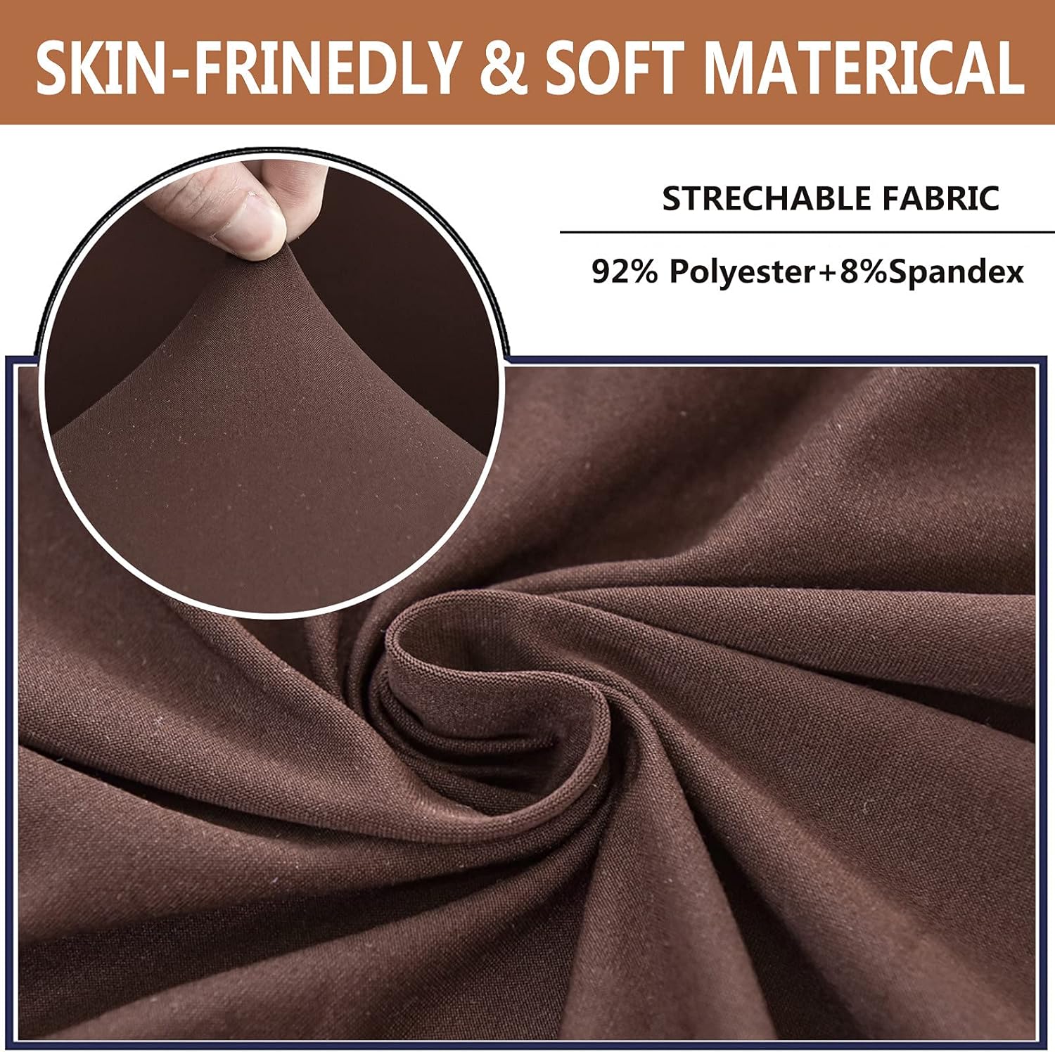 Stretch Tub Chair Slipcover for Armchairs 2 Pieces, Club Chair Covers Spandex Removable Sofa Covers Couch Protector for Living Room (Coffee)