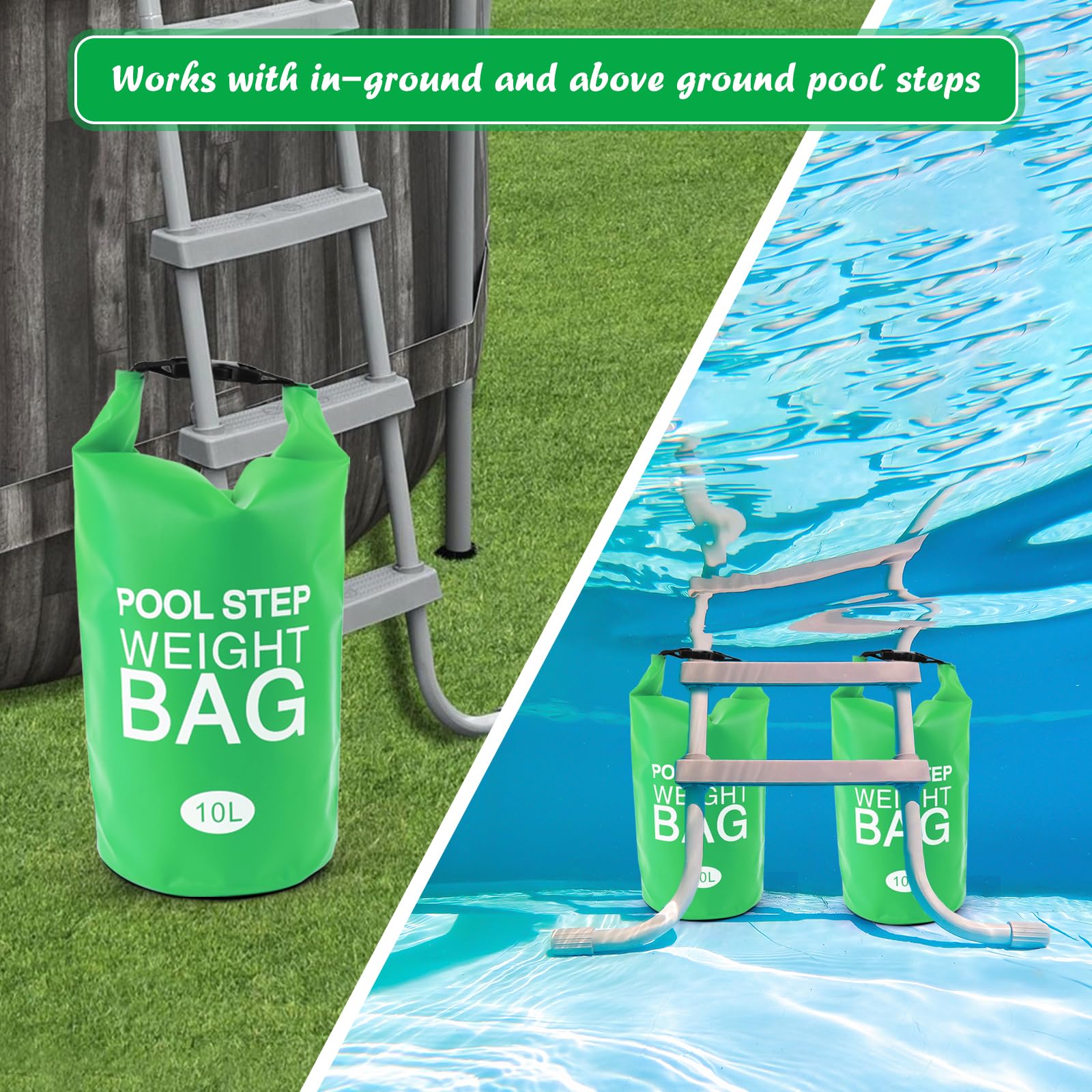 Snapklik.com : 2 Pack 10L/25lb Universal Pool Step Weights 250D PVC ...