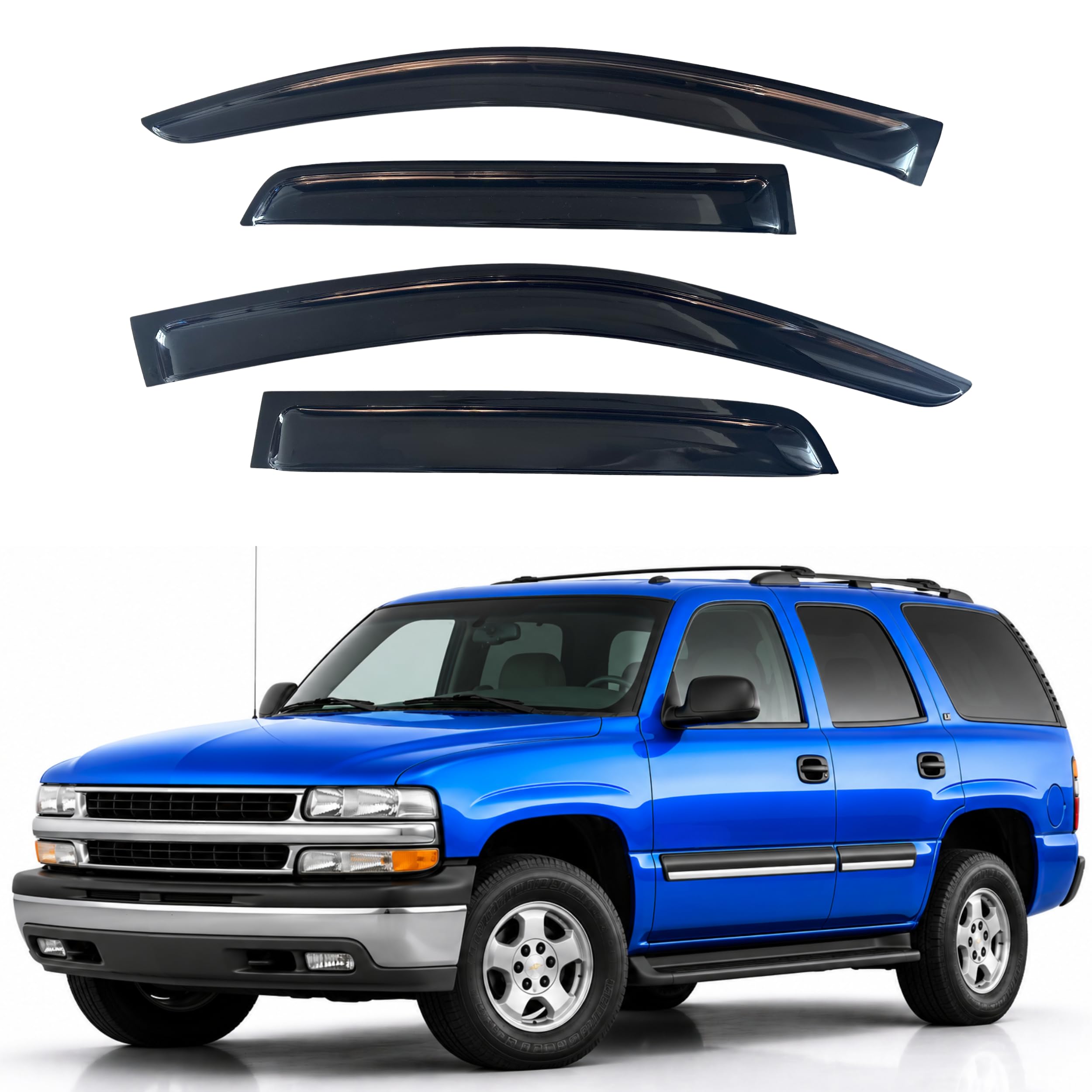 IG Window Visors Fit for 2000-2006 Chevrolet/Chevy Tahoe, Out-Channel Rain Guards Vent Wind Deflectors 4PC, Car Accessories for 2000-2006 GMC Yukon/Yunkon Denali, 2002-2006 Cadillac Escalade
