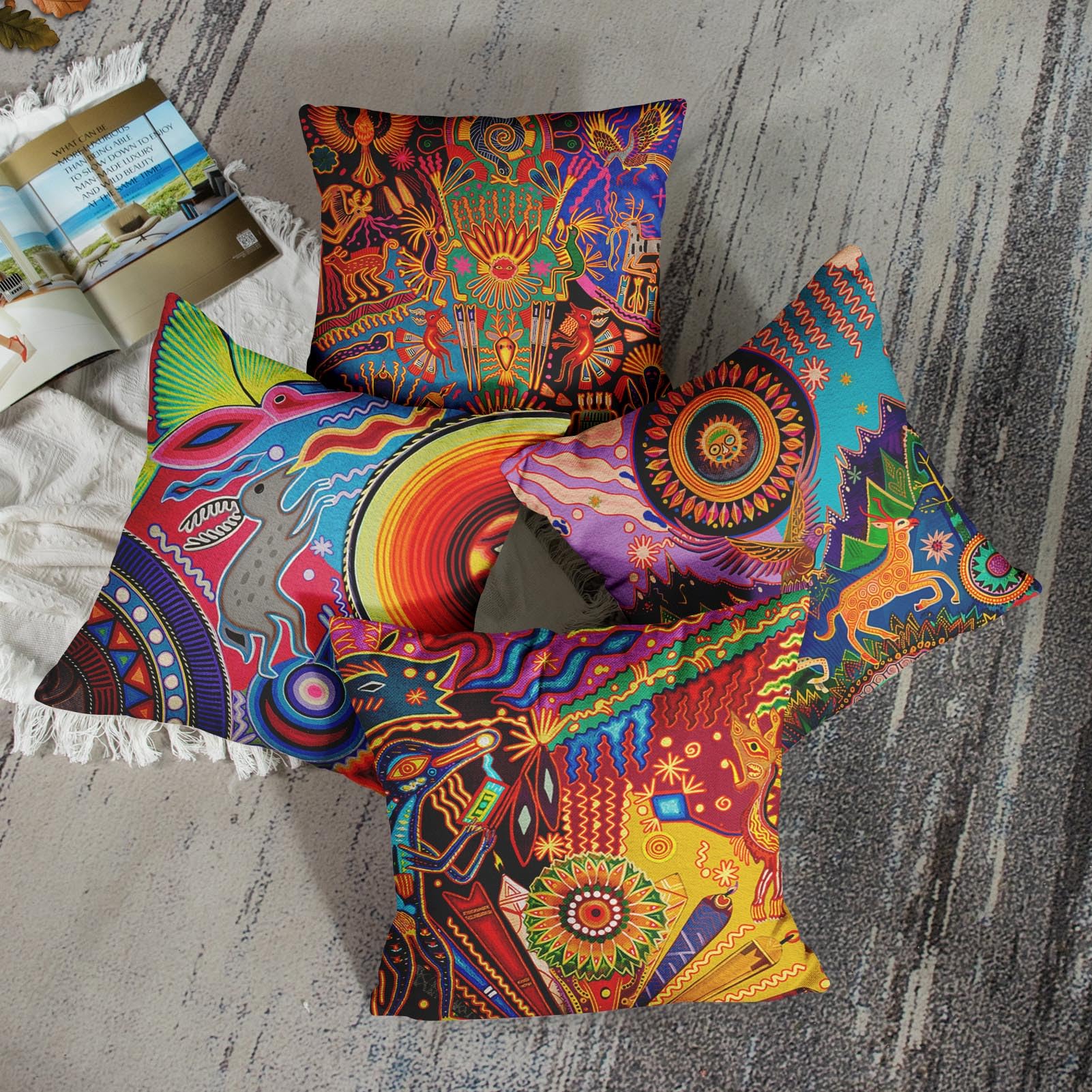 Griechische Flagge Kissenbezug 45,7x45,7cm - Doppelseitig Polyester