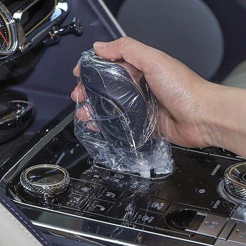 Miniatura 5 de Lawei Sef - Juego de 400 fundas desechables para volante y selector de marchas, fundas universales de plástico transparente para volante de