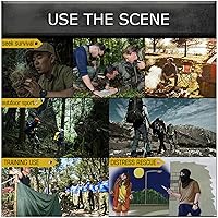 Vista 4 de Brújula multifunción 7 en 1, termómetro de seguridad de supervivencia al aire libre, brújula, espejo LED, lupa, multiherramienta para camping