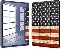 Vista 13 de VIKESI - Funda para iPad de 9ª / 8ª / 7ª generación de 10.2 pulgadas (lanzada en 2021/2020/2019), parte trasera transparente, cubierta de marco