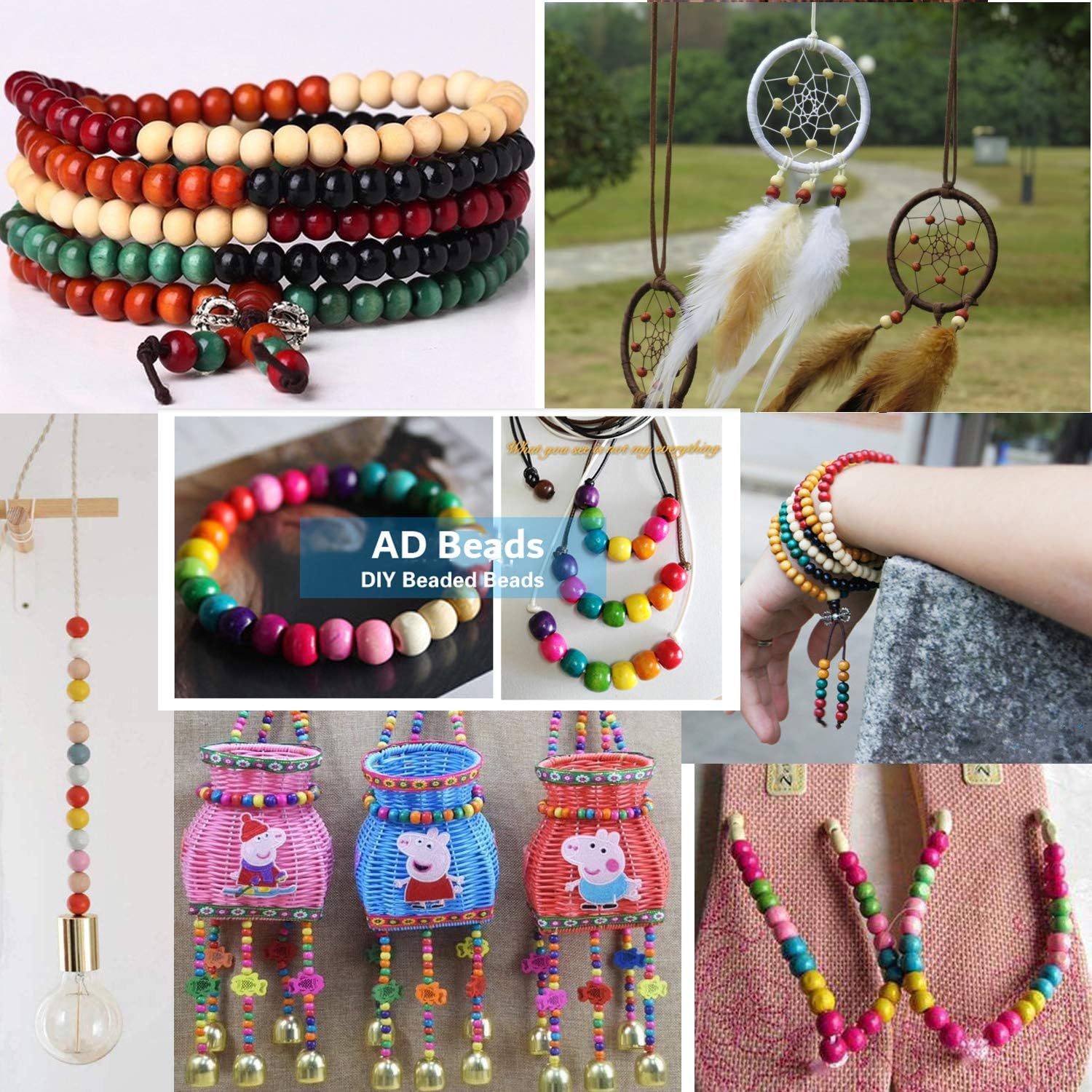 AD Beads Large Hole Wood Spacer Wooden Jewelry Making Bracelet Necklace Chandelier, Large Wooden Rosary Beads Craft Beads (16mm 100pcs, Coffee) - Image 7