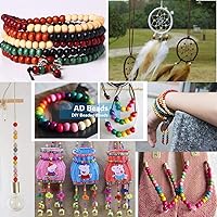 Vista 7 de AD Beads Espaciador de madera de agujero grande, pulsera para hacer joyas, collar, candelabro, cuentas de rosario de madera grandes, cuentas