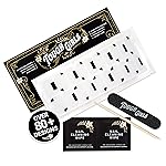 TOUGH GIRLS | 20 Exquisite Gel Nail Polish Strips w/Application Accessories - No UV/LED Lamp Required (Clear & Black Corners)