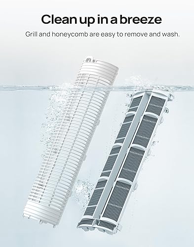 Miniatura 7 de Dreo Enfriador evaporativo de pantano de aire, ventiladores de pie de 40 pulgadas que soplan aire frío, ventilador de enfriamiento oscilante sin