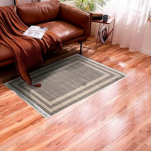 Elly Décor Alfombra turca hecha a mano que no desprende pelo, para sala de estar, comedor, dormitorio, rectangular, Chipre, 2 x 3 pies, 203