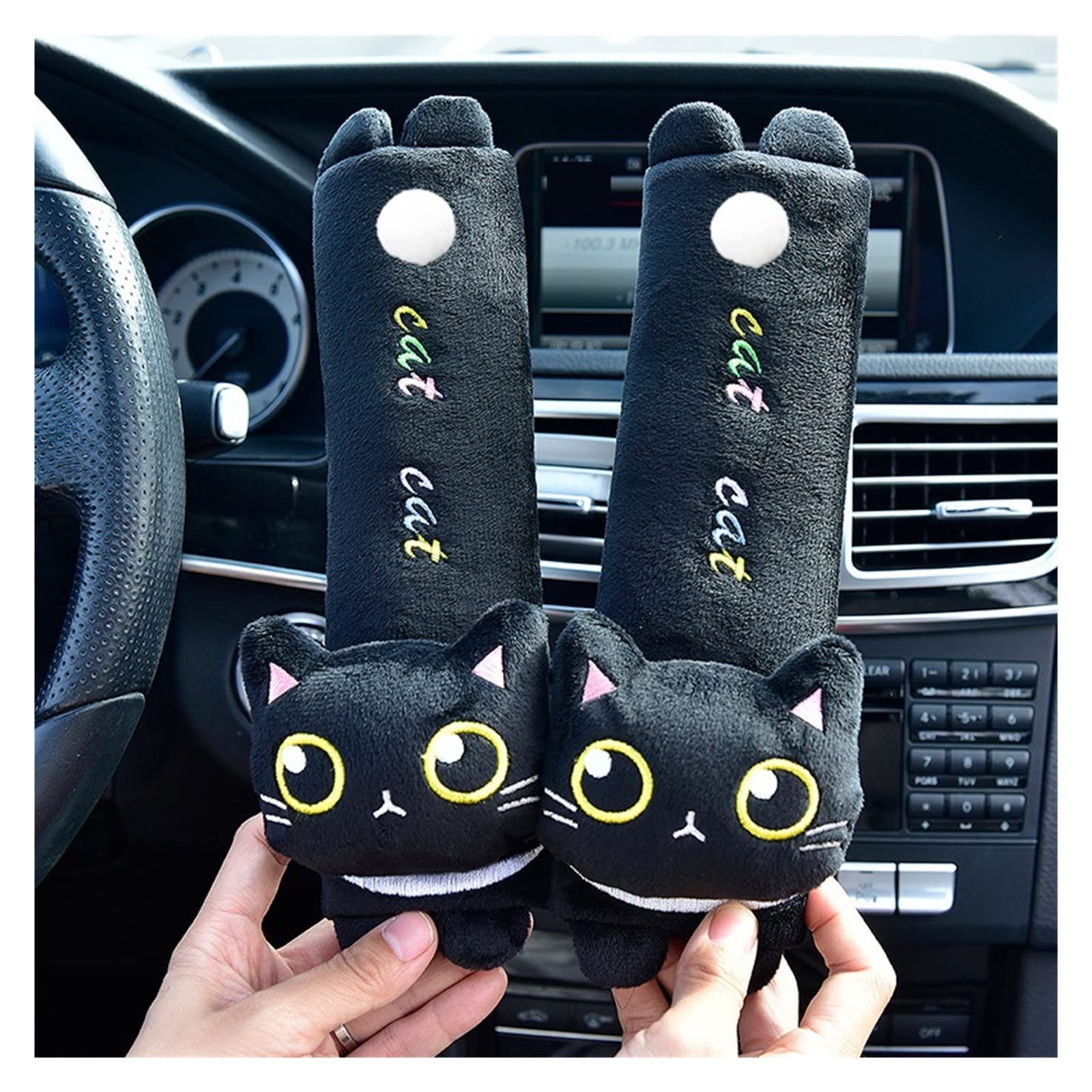 Cuscino poggiatesta for auto a forma di gatto, morbido, con supporto lombare, for ragazze.(1pcs headrest pillow)