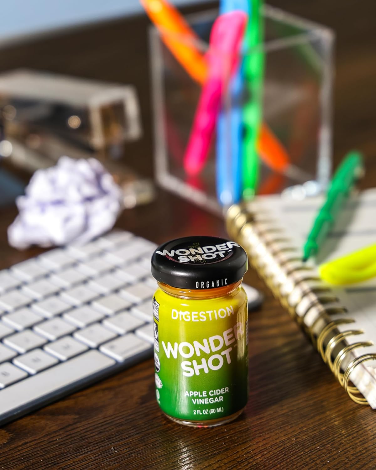 Organic Apple Cider Vinegar Shots for Quick Digestion Aid, 2oz (12 Pack) Easy to Drink ACV Juice, Wellness Shots
