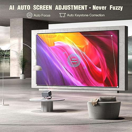 Miniatura 2 de Netflix oficialmente y enfoque automático AI Proyector VOPLLS 4K con WiFi y Bluetooth, Dolby Atmos 3D y proyector de video inteligente Keystone