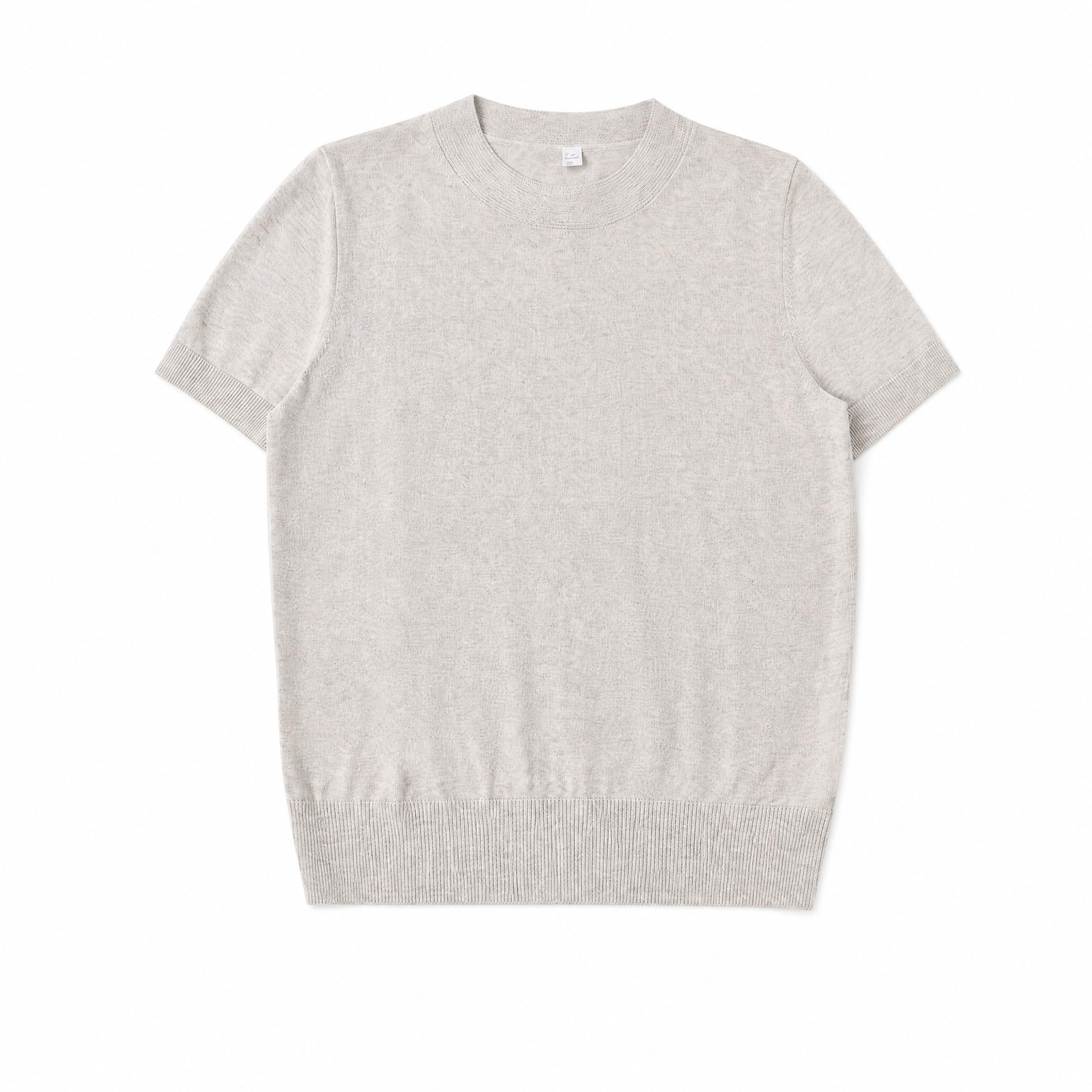 Camiseta Mujer Algodón con Ajuste lgado y Cuello Redondo Tejido Suave y Fresco Que Disimula Imperfecciones Acuado para el Uso y Reuniones Semicasuales Durante el Otoño, XL