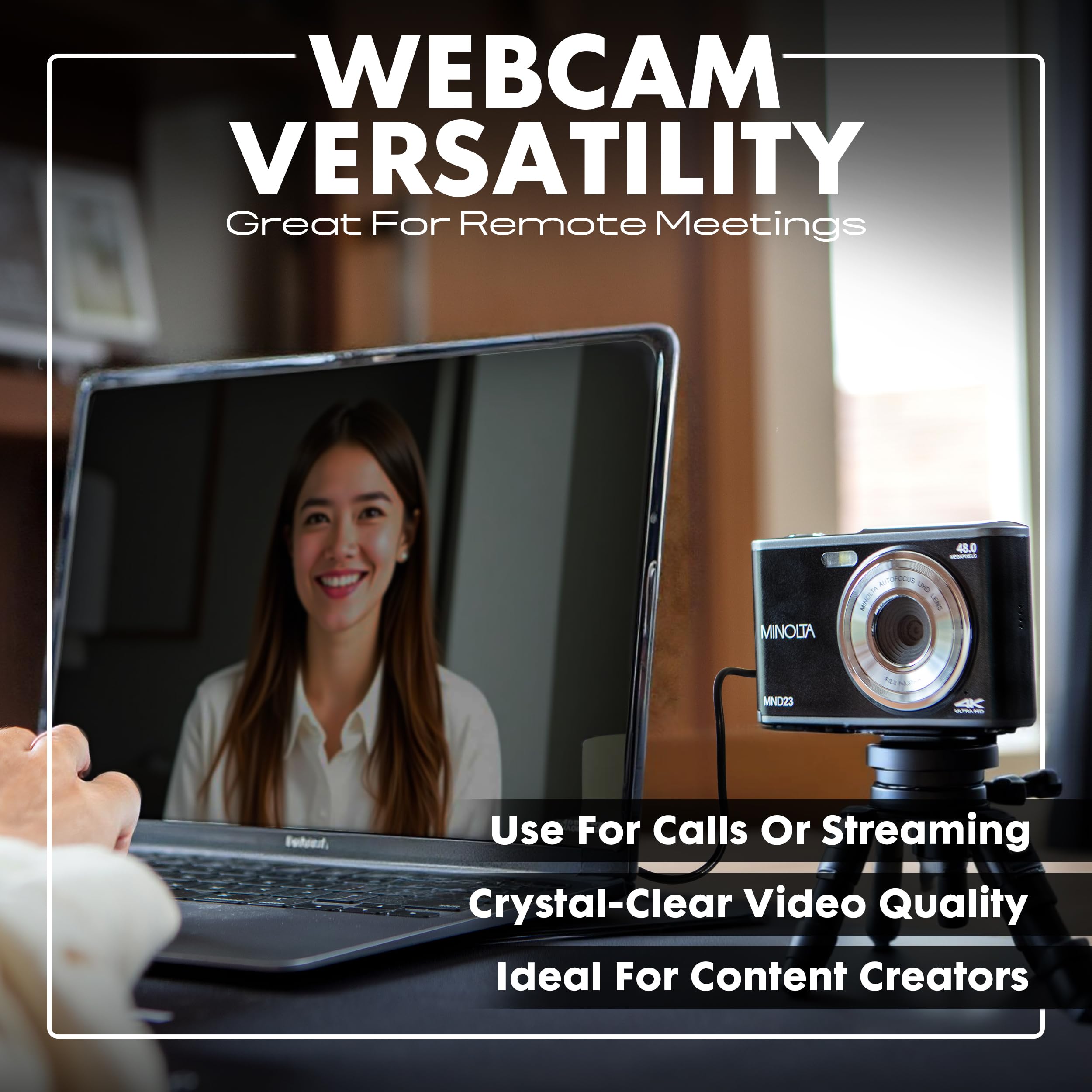 Minolta 48 Mega Pixels Point & Shoot Digital Camera with Rear Selfie Lens, Autofocus & 4K Ultra HD Video, Blue