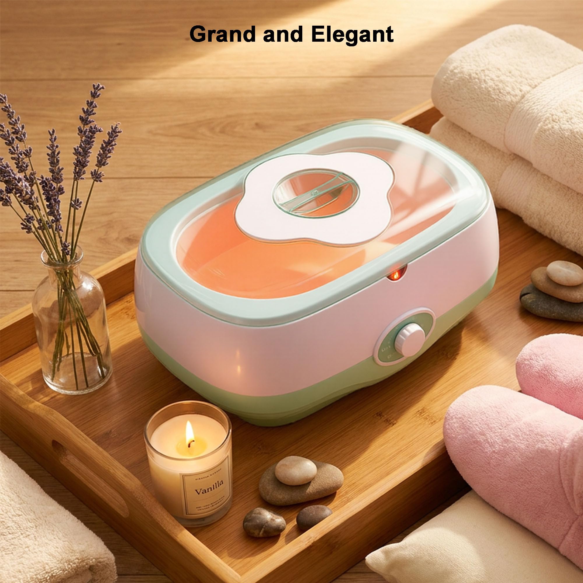 Baño de parafina JOJOCOSMO para manos y pies – Aparato de baño de parafina de 5000 ml con 1800 g de cera de parafina ecológica para manos y pies, incluye
