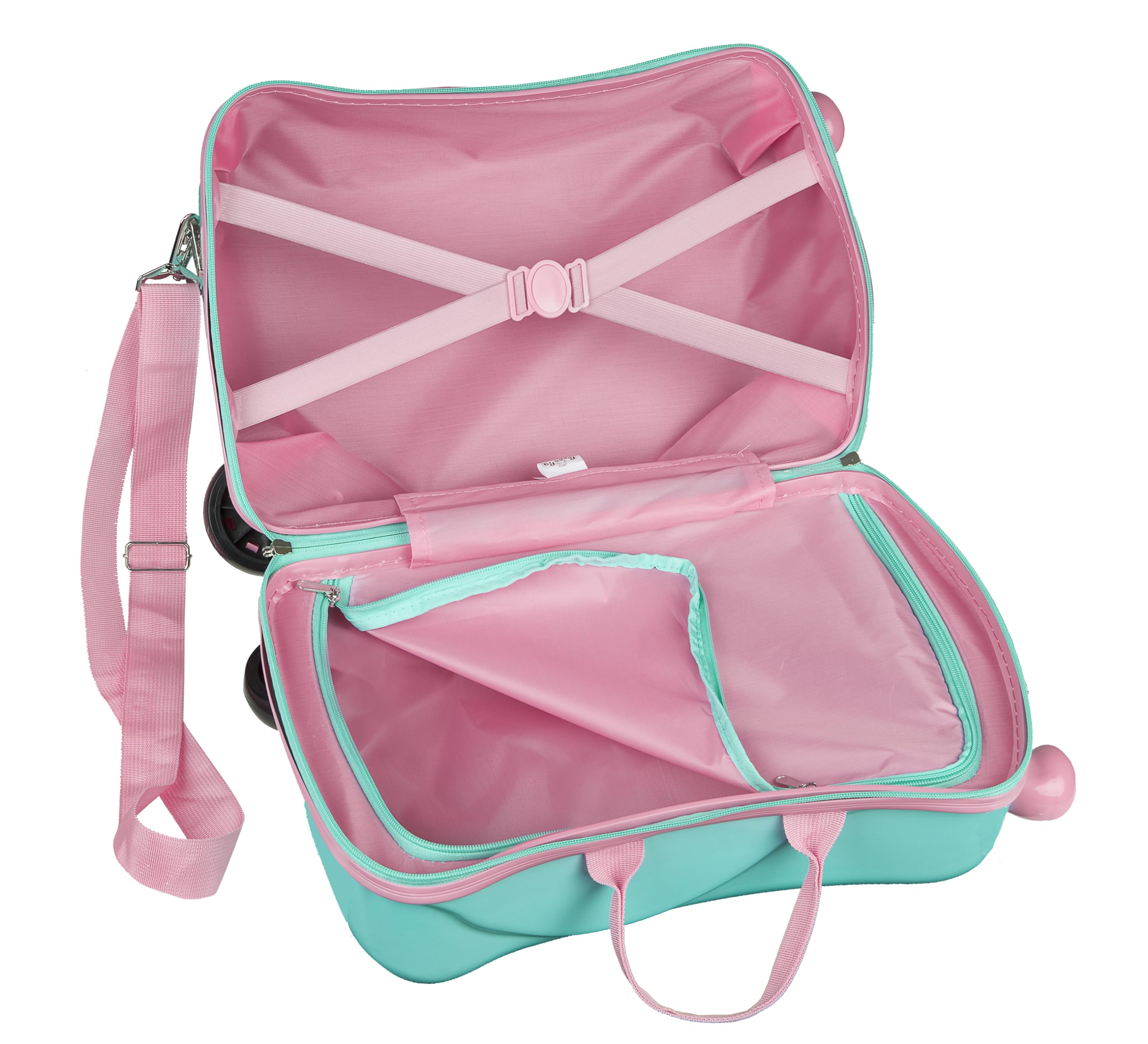 Undercover - Trolley cavalcabile - bagaglio per bambini su cui sedersi - caricabile fino a 50 kg - con pratiche maniglie per il trasporto - robusta valigia da viaggio per bambini