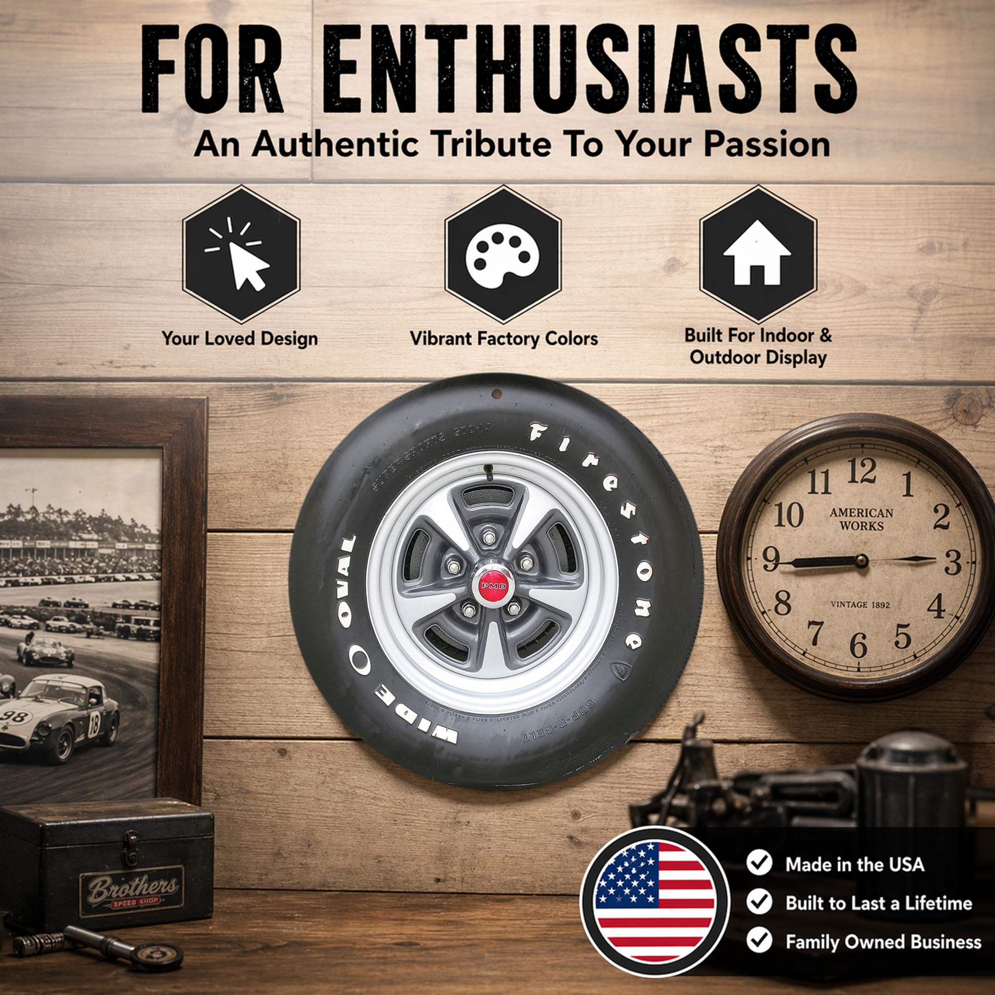 Amazon.com: Brotherhood Round Metal Sign for Pontiac Tire Wheel