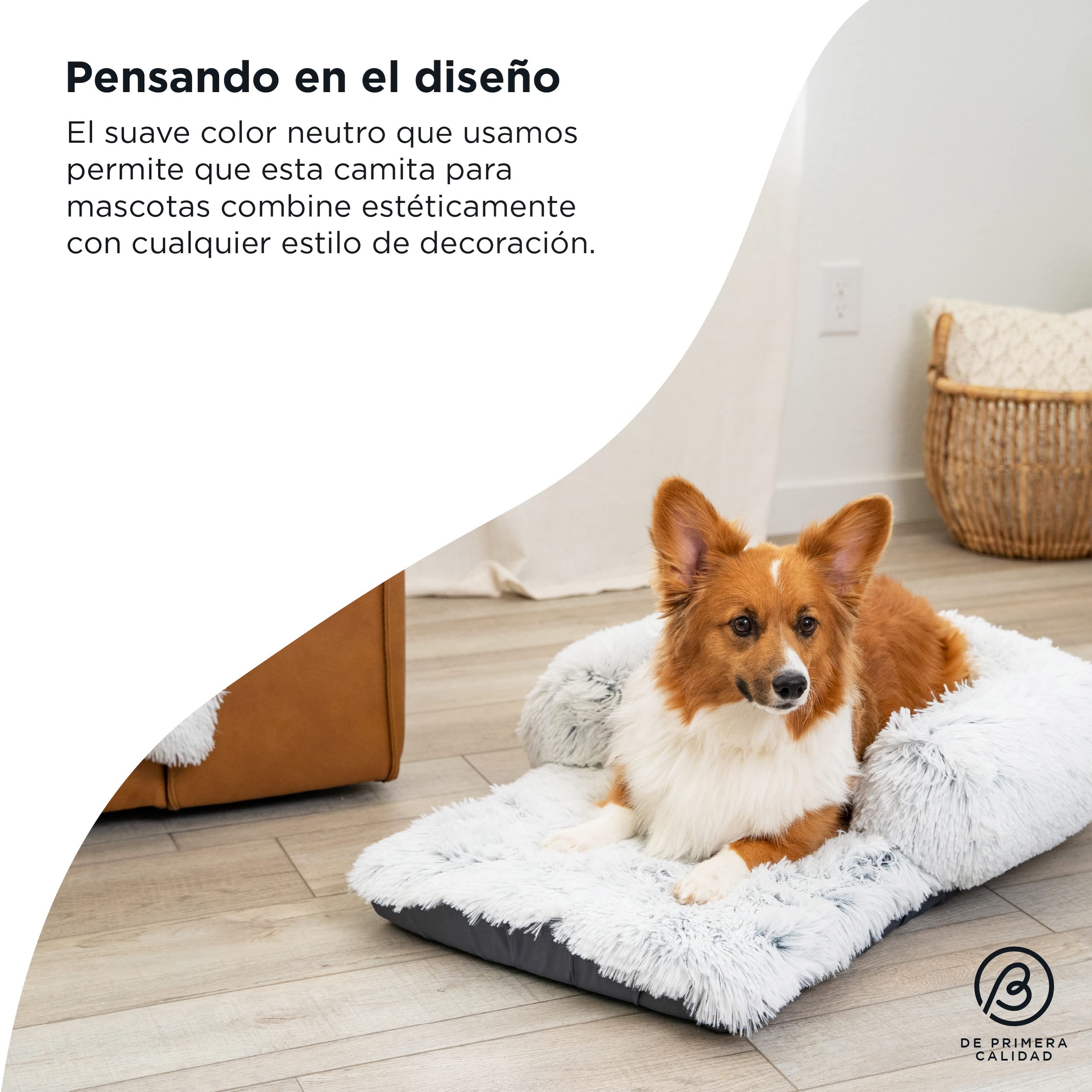Best Friends by Sheri Bolster Nap Mat - Cama para Perro con cojín - Colchón Lavable con Funda de Quita y pon para jaulas - Color Hielo - 76 x 48 cm
