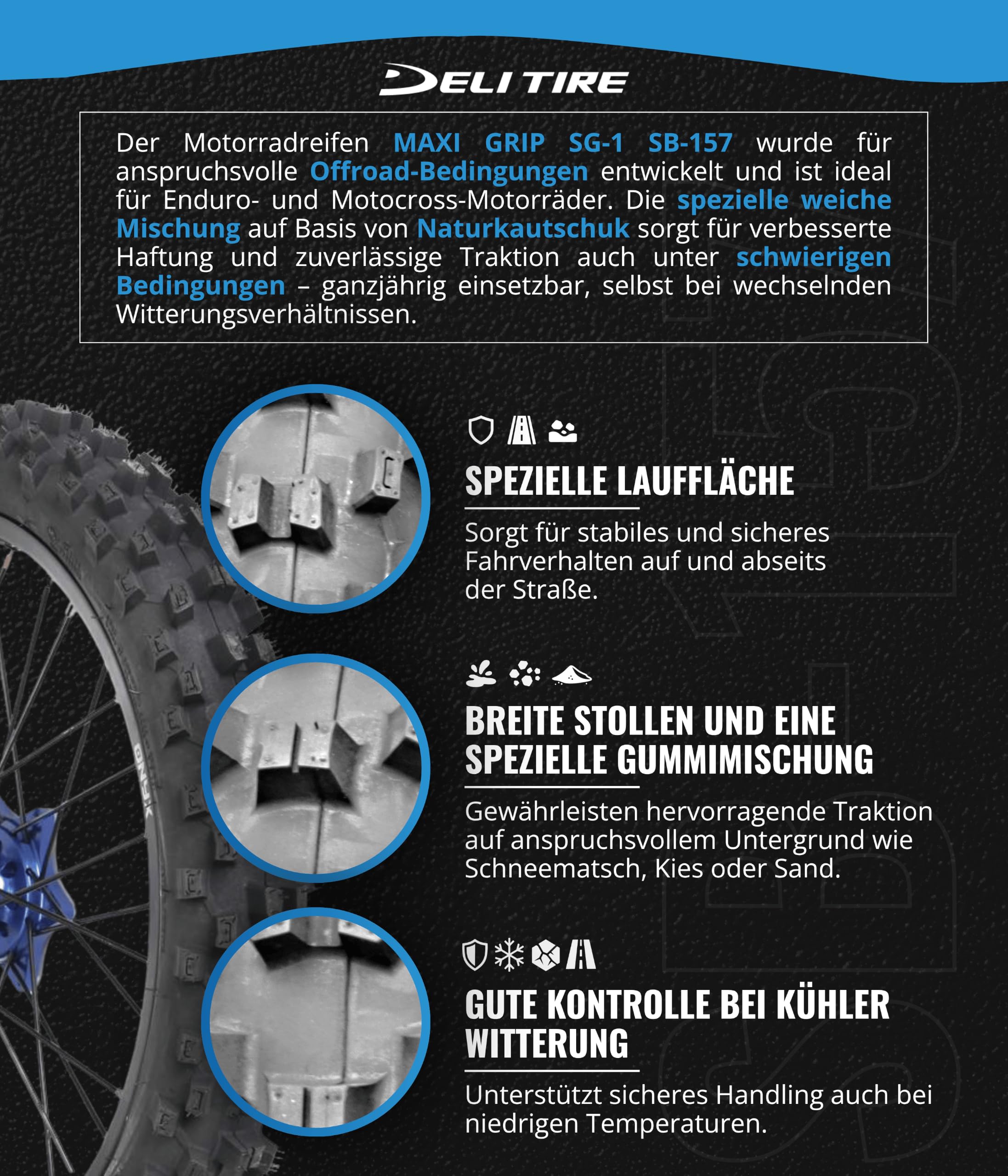 deli Reifen SB-157 70/100-19 MAXI GRIP SG-1 NEU Front