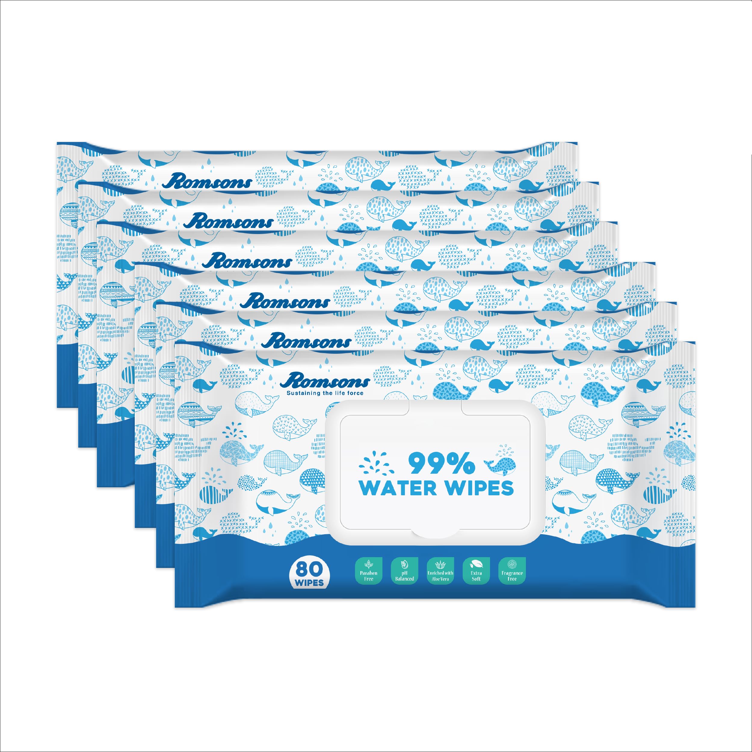 Sponsored Ad - Dignity 99% Water Wipes Enriched with Aloe Vera and Extra Soft, 150 x 200 mm (Pack of 6) 480 Wipes