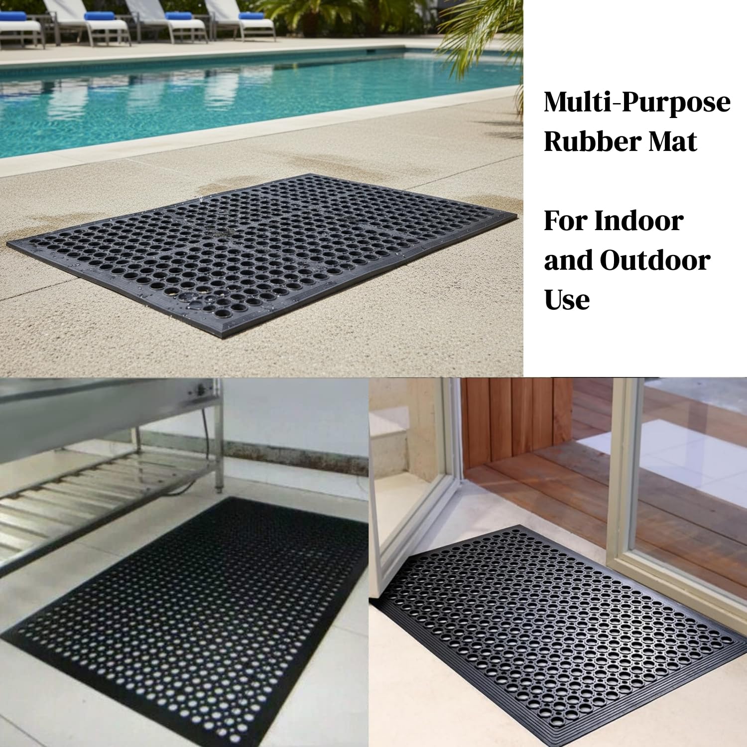 Rubber Floor Mats 60x36 Inch Anti Slip Mat Commercial Kitchen Mat Drainage Mat for Restaurant Bar Kitchen Entryway Indoor Outdoor — Amazon image 9