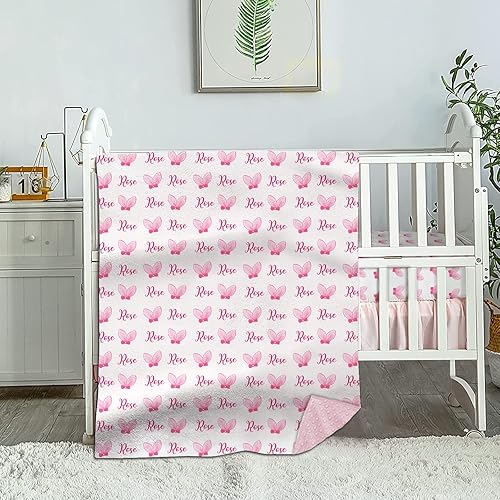 Miniatura 1 de Juego de ropa de cama personalizado para cuna para niñas, juego de ropa de cama personalizado para cuna con nombre, ropa de cama de guardería rosa