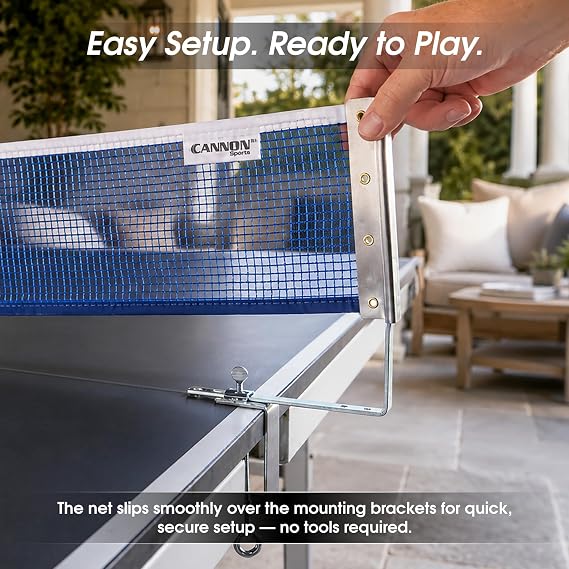 Cannon Sports Table Tennis Net & Post Set, Adjustable Steel Clamp